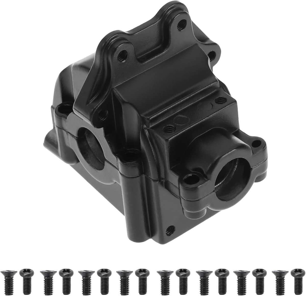 Versnellingsbak Cover Compatibel met WLtoys 144001 RC Auto Aluminiumlegering Versnellingsbak Bovenste Onderkap Shell Behuizing met Montageschroeven Zwart
