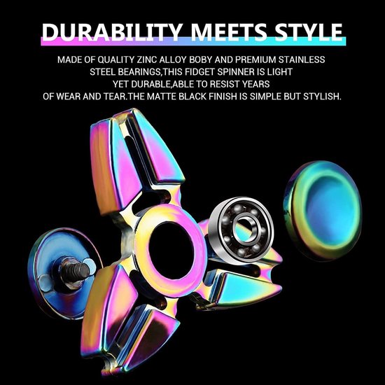 Fidget-spinner, metaal, roestvrij staal, lagers, 3-5 minuten, hoge — afbeelding 5