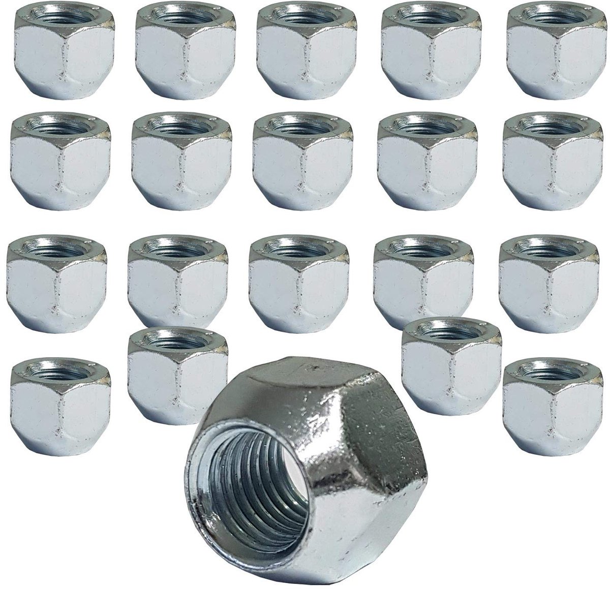 Moeren voor stalen velgen, M12 x 1,5 Sw19, zilver, compatibel met