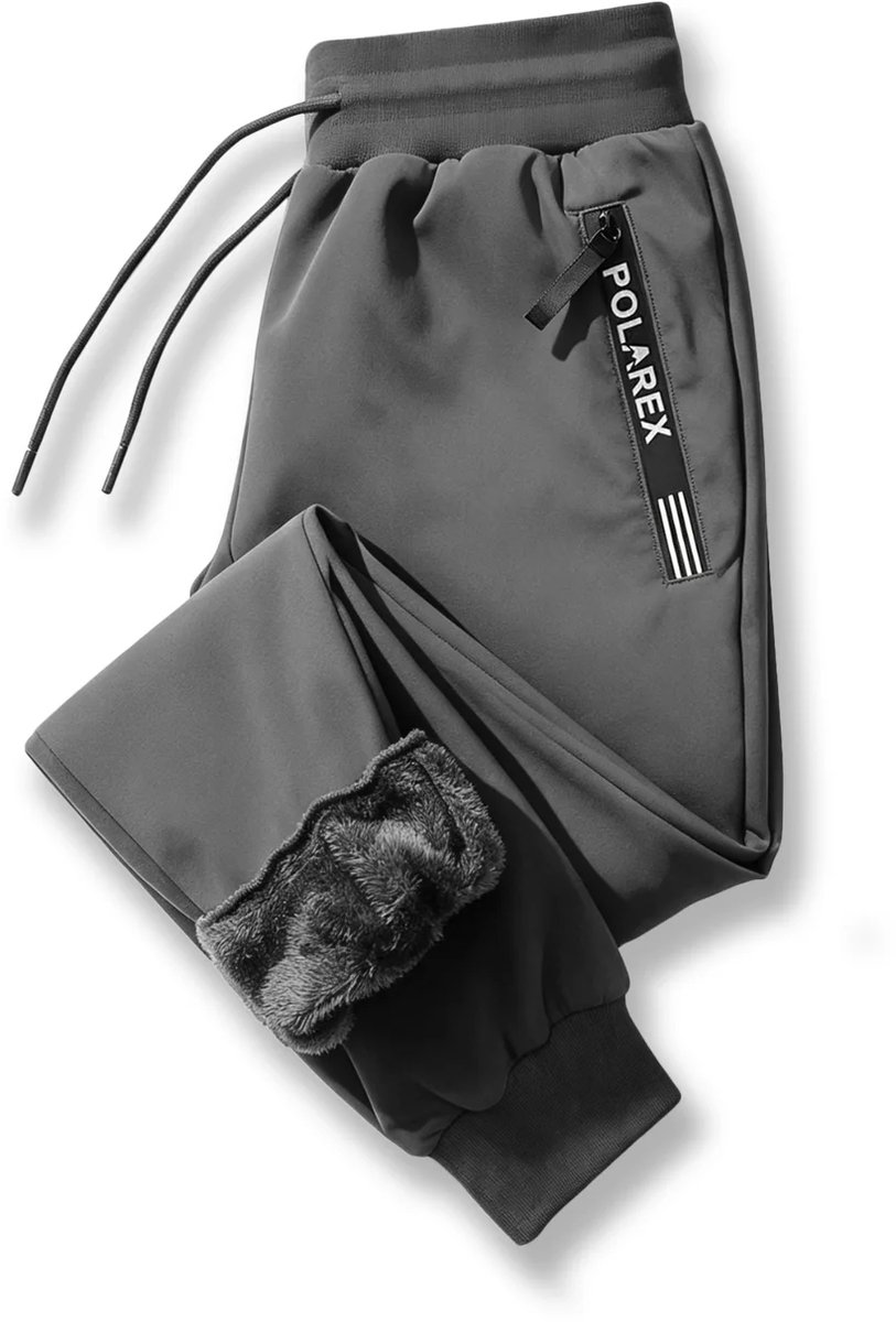 Polarex Winterbroek Dames & Heren – Wind- & Waterdichte Outdoor Broek met Warme Fleecevoering – Stretch & Verstelbare Taille – Voor Wandelen Fietsen & Outdoor Grijs