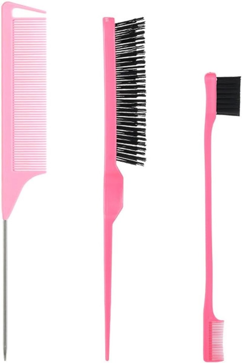 3-delige set kammen en haarborstels voor krullend haar, styling, precisie en verzorging voor dames en heren