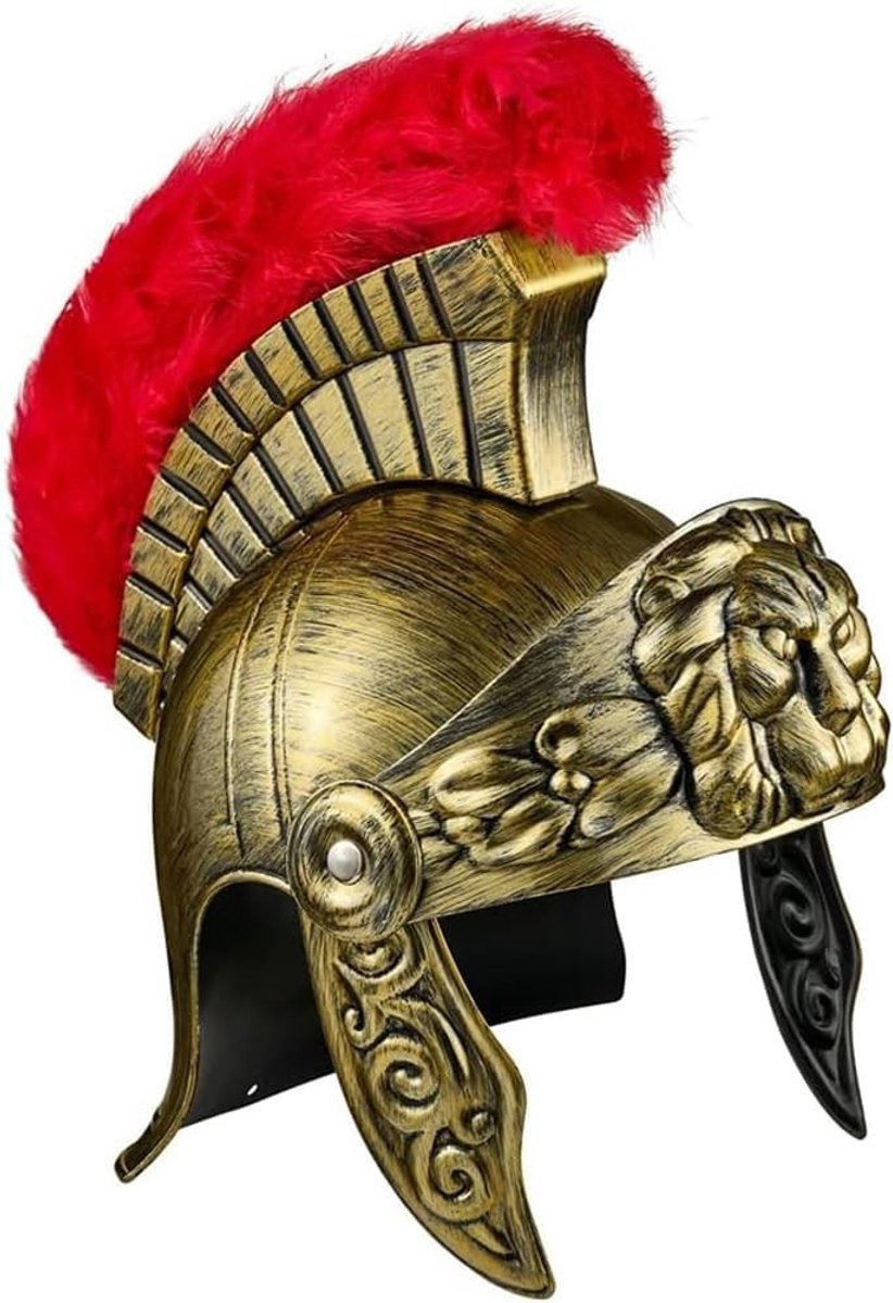 Gladiator Legion Helmet voor Volwassenen - Plastic Ridderhelm voor Roman Cosplay en Halloween Kostuum Accessoire