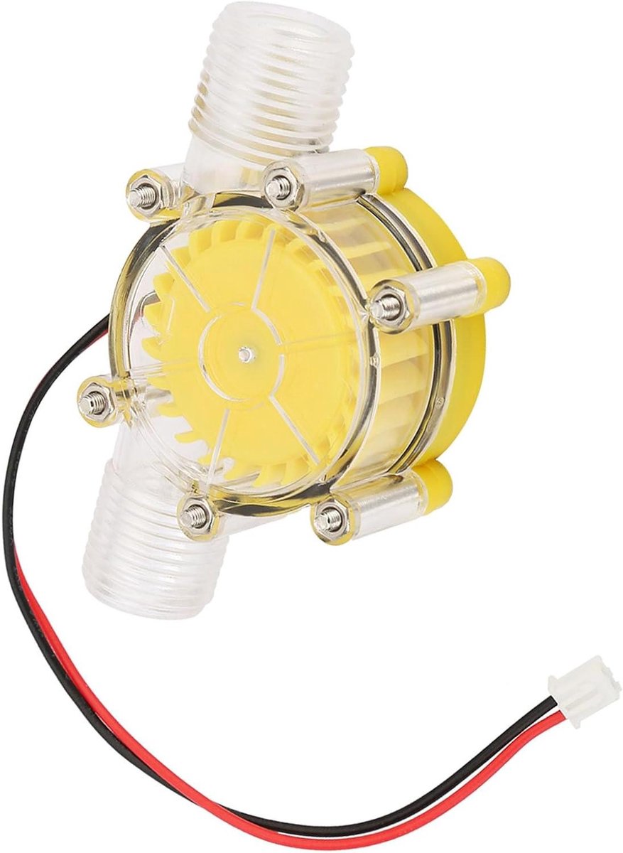 Hydro-elektrische Pomp - Waterkracht Generator - Hernieuwbare Energie - Compact Ontwerp - 9 x 7 x 3 cm - Transparant Geel