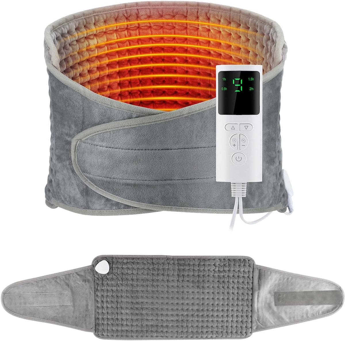 SnelShoppen - Elektrische deken voor lumbale wervelkolom, verwarmd kussen met automatische uitschakeling, oververhittingsbeveiliging, 9 temperatuurins