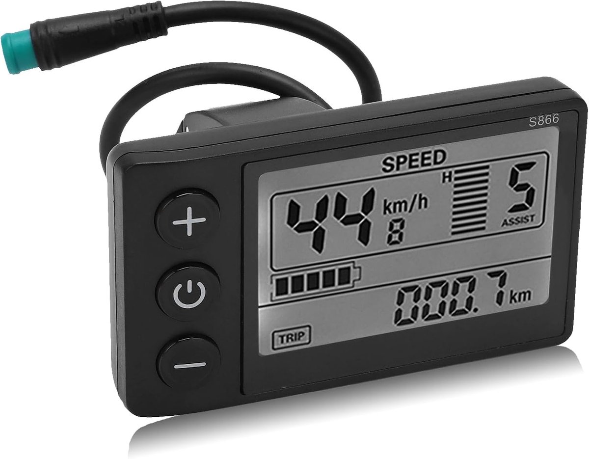 SnelShoppen - Display, 5 Pin 24/36/48V Elektrische Scooter Fiets LCD Display voor 0.9 Inch Stuur, Verbeterde Zichtbaarheid, Eenvoudige Installatie, Ge