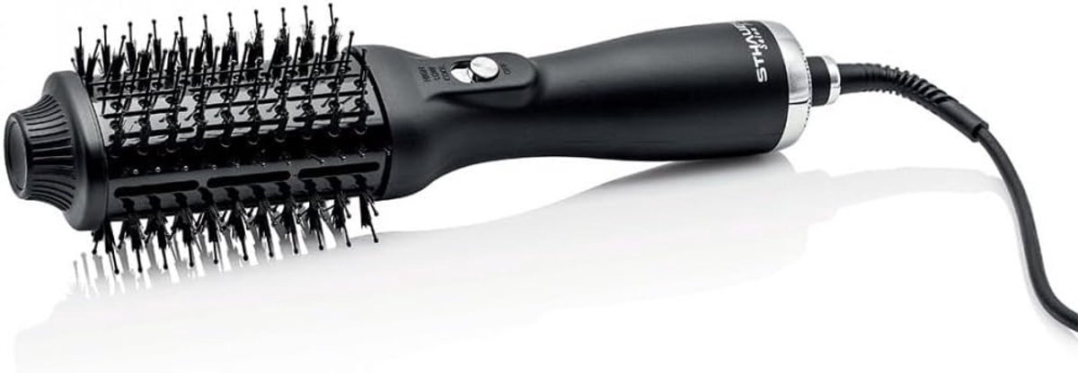 SnelShoppen - Hot Air Brush voor Glad en Krullend Haar, 1200 Watt, Keramische Borstel, Ion Generator, Ovalen Design, Voor Volumen en Glans