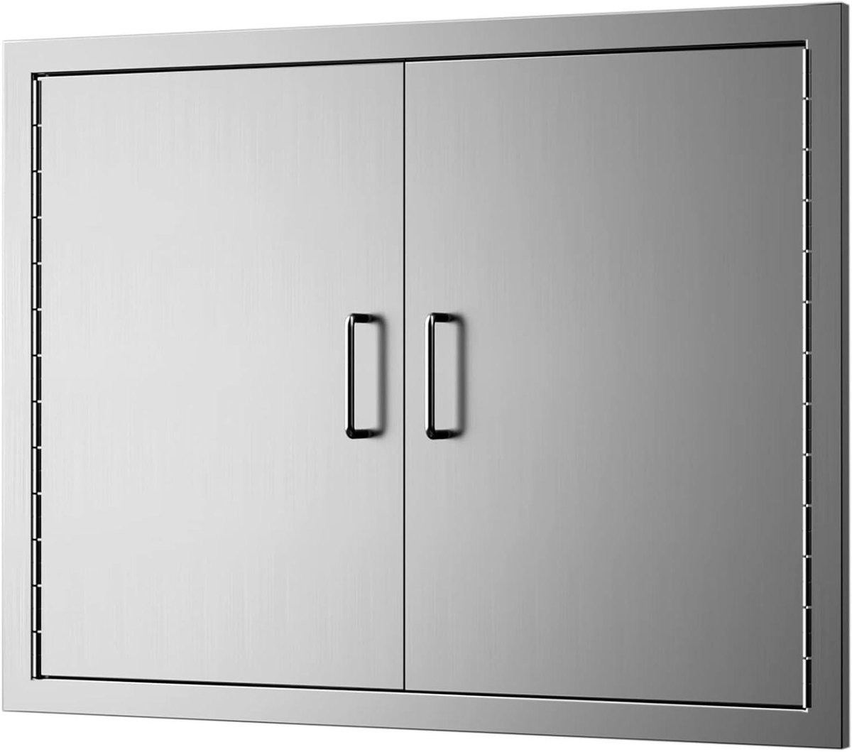 Buitenkeuken Deuren - BBQ Toegangsdeur - Buiten koken - Roestvrij staal 304 - 31W x 24H Inch - Zilver