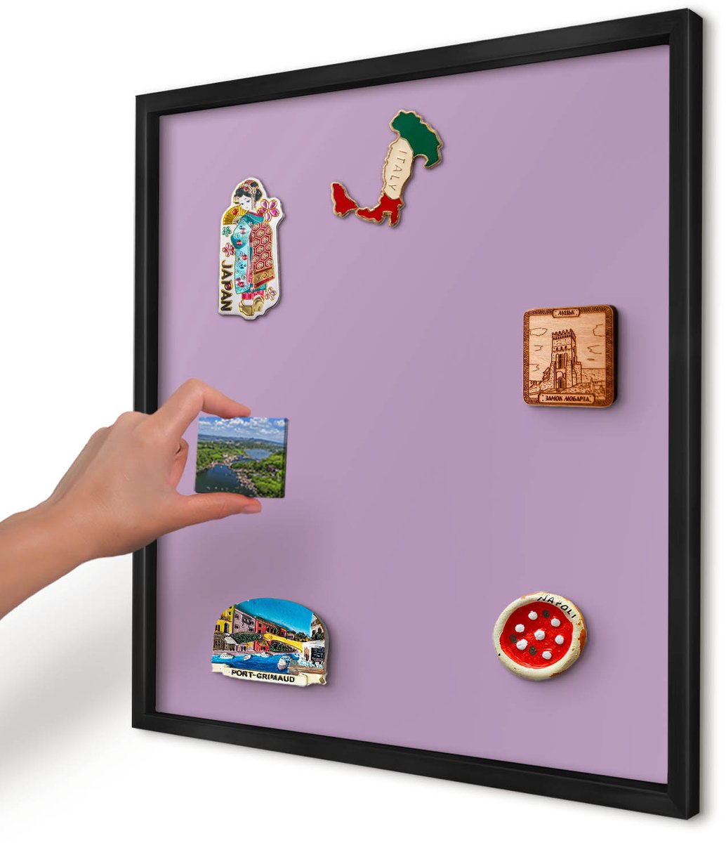 Artprintcave Paars Magneetbord mit Zwart Frame - 50x50 cm - Lichtpaars Magnetisch Bord - Minimalist Magneet Bord mit Frame - Achtergronden En Patronen