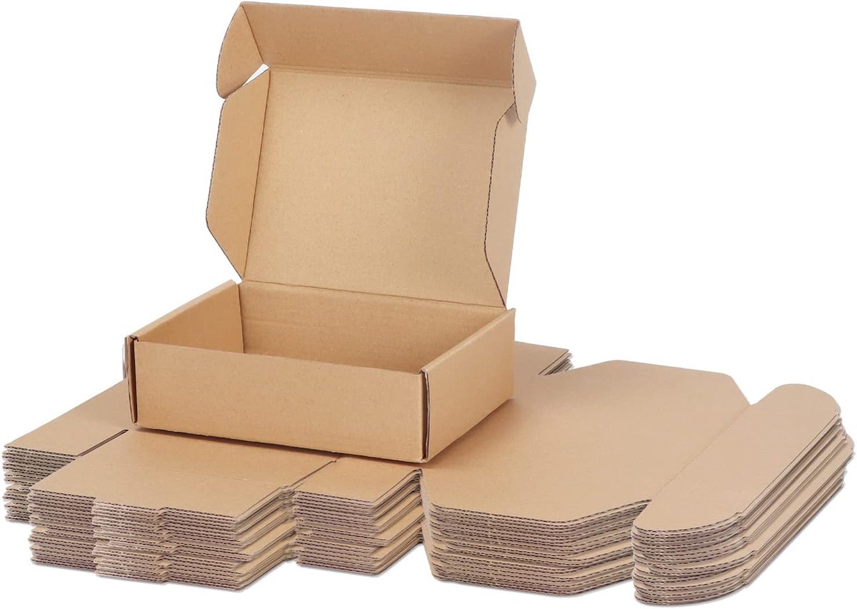 Verzenddozen 17,8 x 12,7 x 5 cm - 25 stuks - gerecycled karton - ideaal voor het verzenden van cadeaus en speelgoed - ShopVlot
