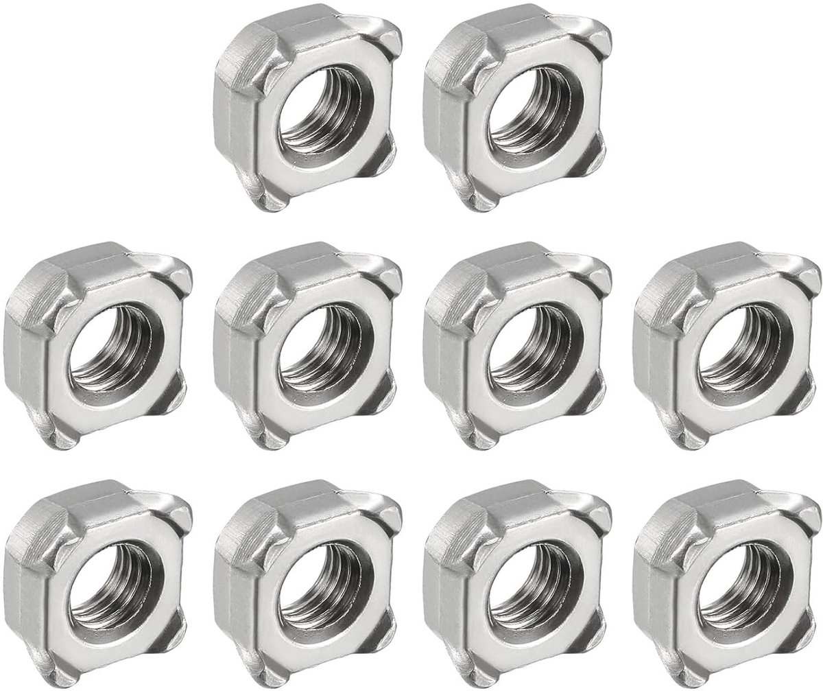 Vierkante moeren (M8 x 1,25 mm), 20 stuks, lasmoeren van koolstofstaal, voor landbouwmachines, buismeubels