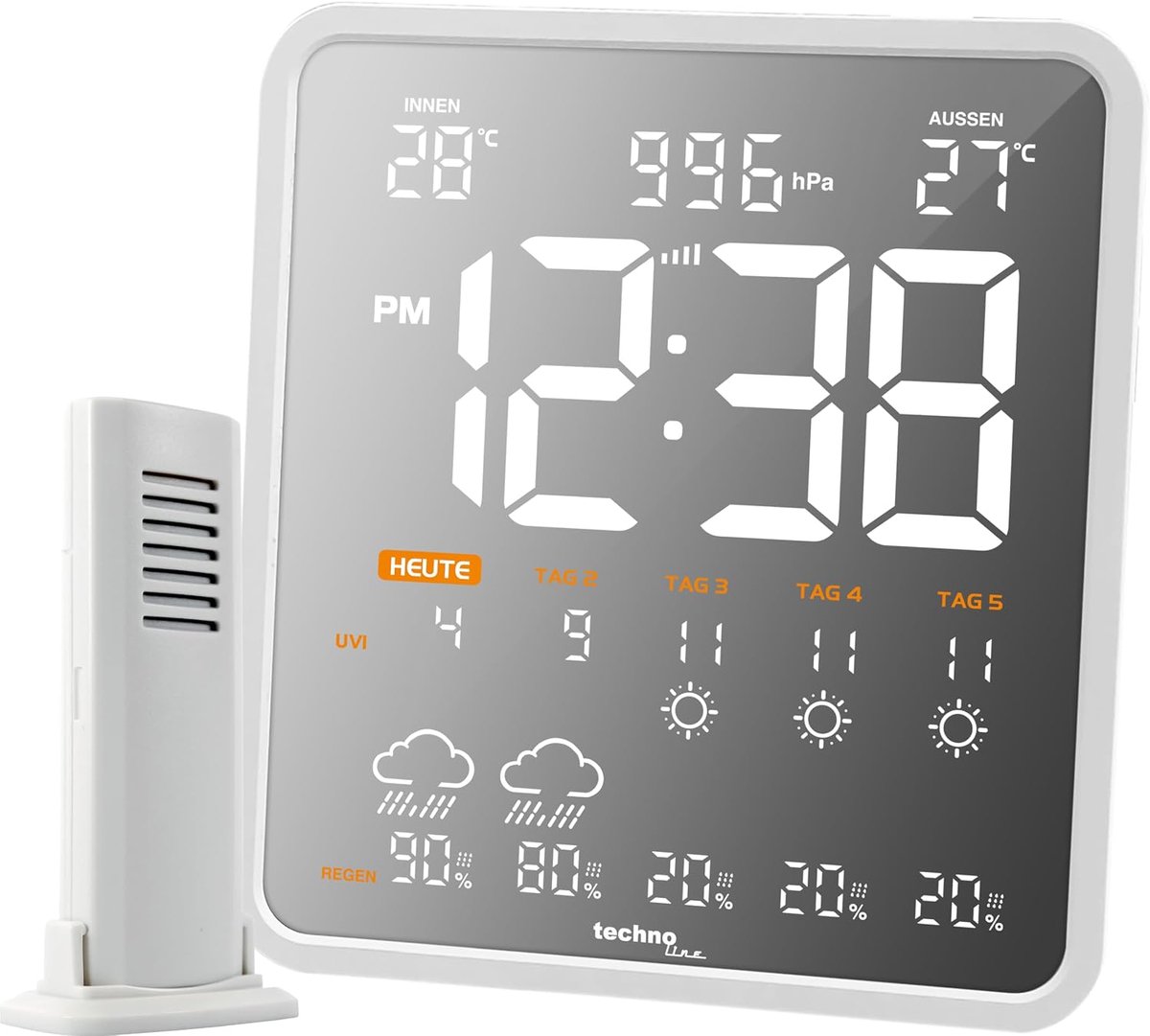 Weerstation en klok WD3035 - Wifi - Binnen- en buitentemperatuur - Weersvoorspelling voor 4 dagen - ShopVlot