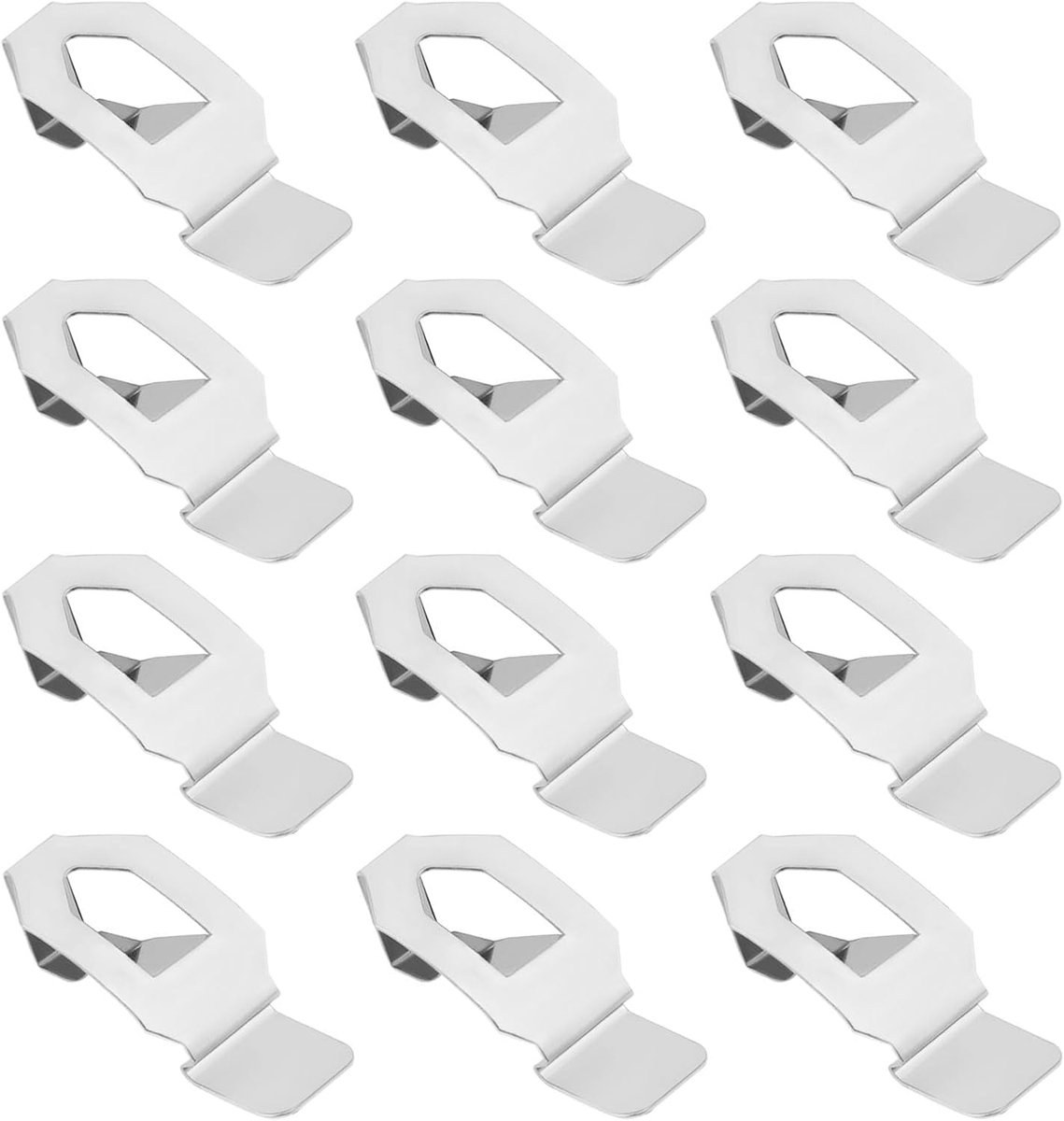 12 STKS Foto Frame Clips Foto Hanger Bevestiging Kunstwerk Achterplaat Bevestiging Hardware Metalen Lente Turn Clip Opknoping Levert Zilver Tone 26x12mm
