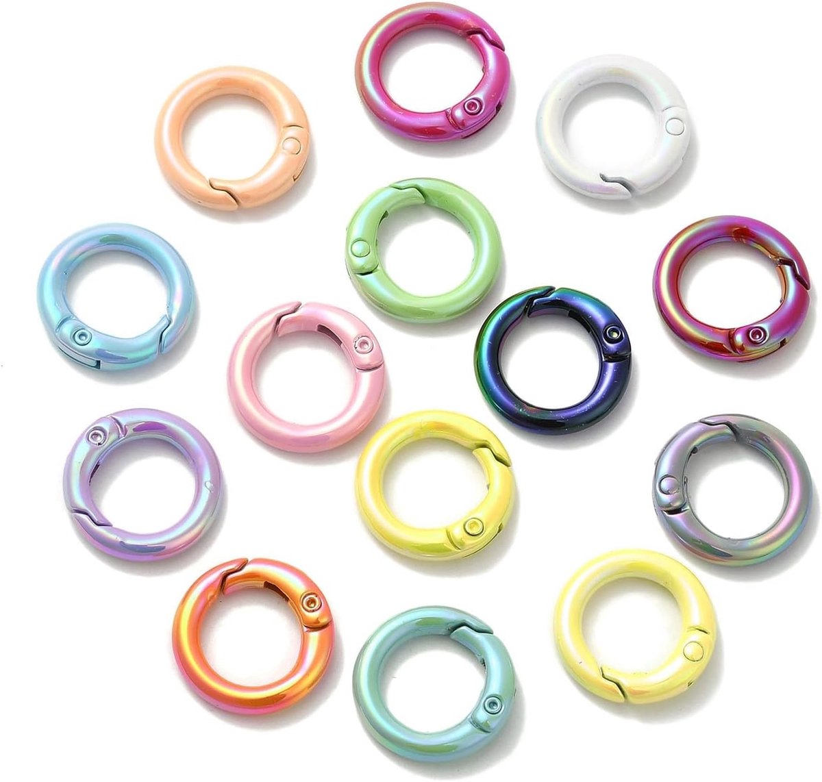 20Mm 10 stks Willekeurige Kleuren Iriserende Lente Gate Legering