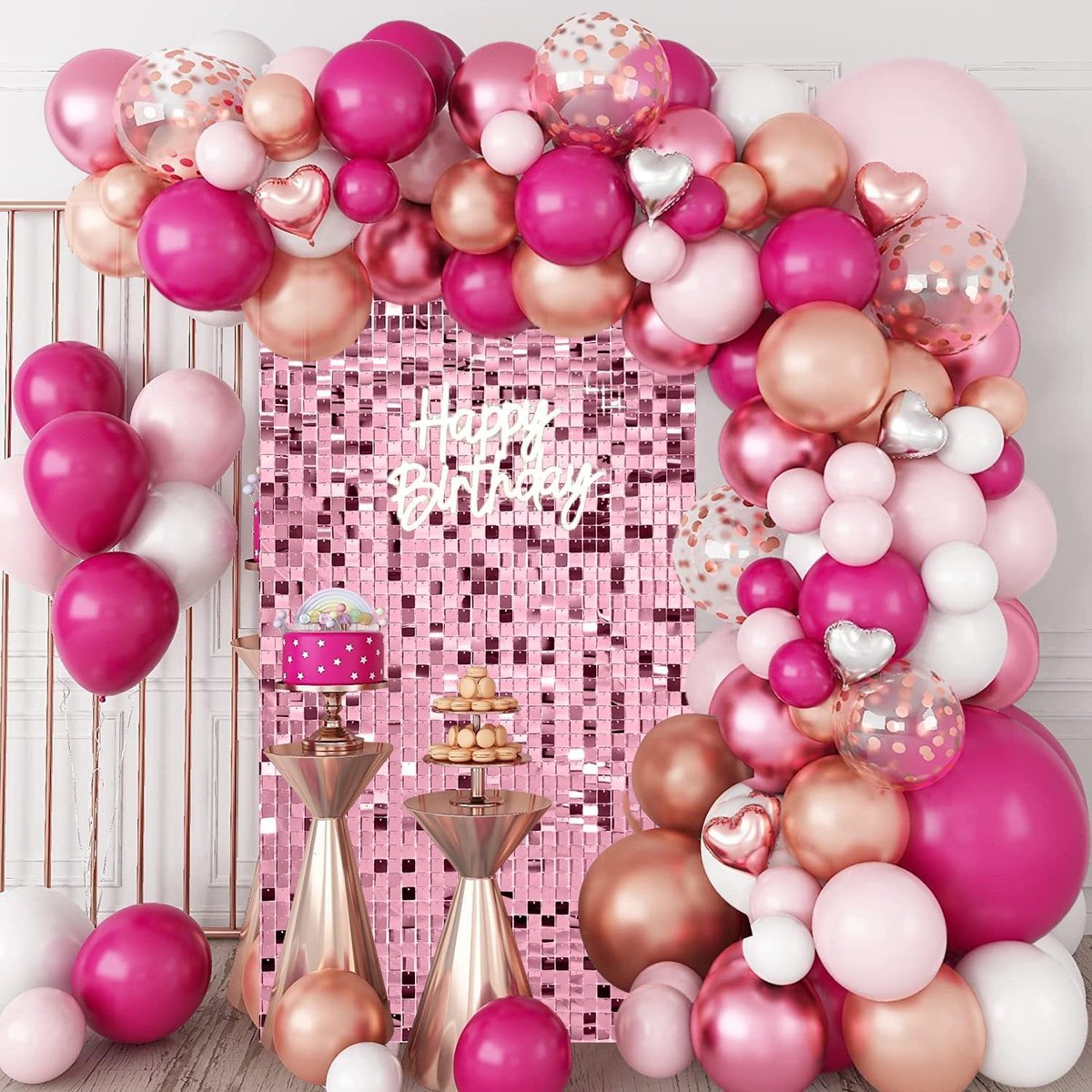 12 stuks roze glinsterende wandachtergronddoeken voor feest, MSDADA 3 FT x 4 FT roze pailletten achtergrond voor verjaardag afstuderen thuisfeest decoraties jubileum decor