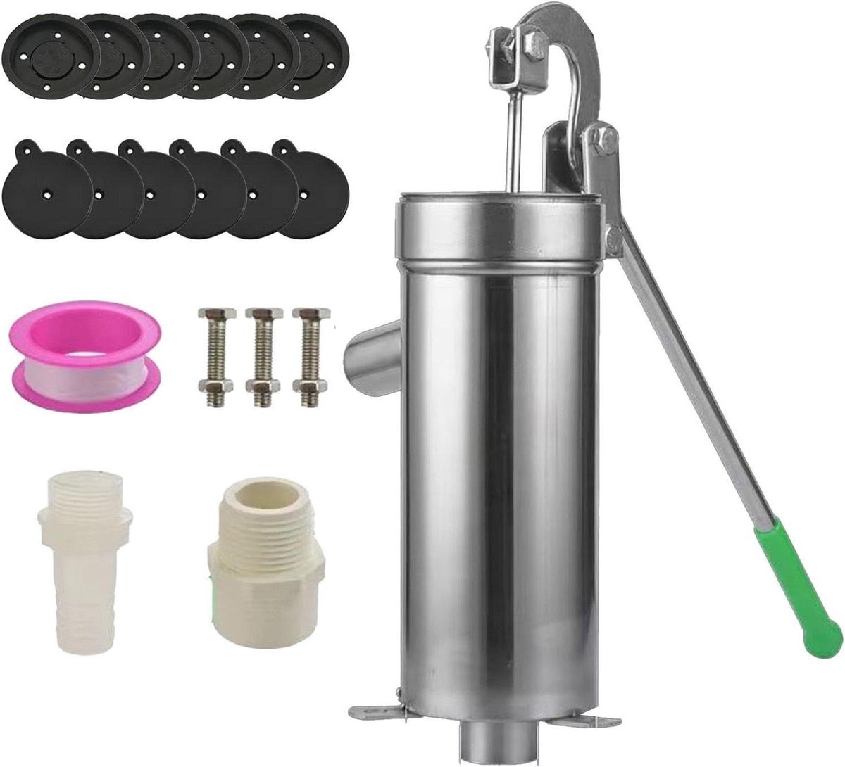 Handmatige Fonteinpomp - Waterpomp RVS - Water Verplaatsen - Robuust Roestvrij Staal - 235 x 92 cm - Zilverkleurig