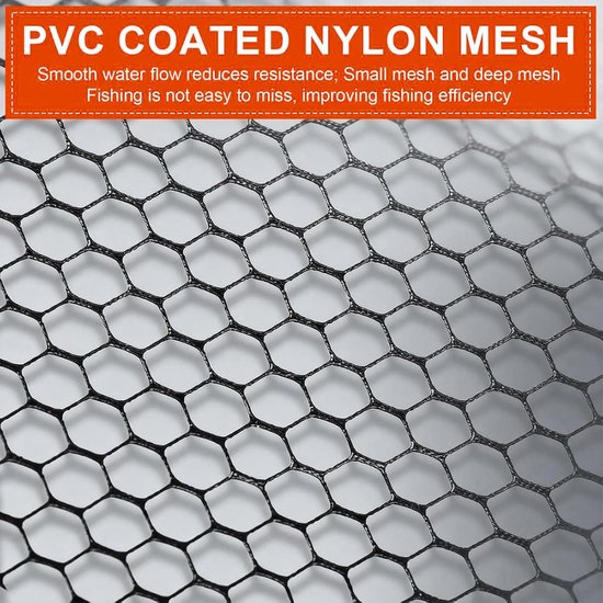Schepnet Visnet - Opvouwbaar Net - Vissen Vangen - Rubber Gecoat Net - 130 cm - Zwart — afbeelding 2