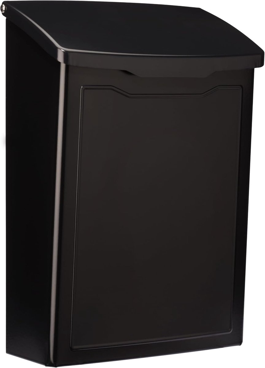 MAILBOXES 2681B Zwarte Marina Muurbevestiging Mailbox, S | Gegalvaniseerd staal gebouwd voor buiten met weerbestendige buitenconstructie en een roestbestendige poedercoating afwerking.