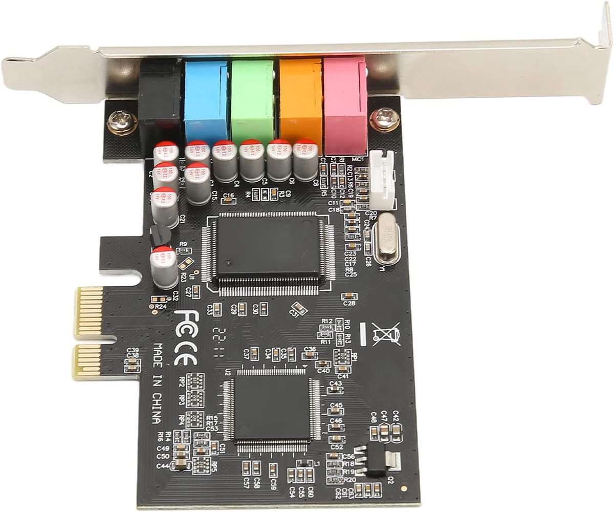 5. Geluidskaart - 6-kanaals Surroundgeluid Afspelen en Opnemen, 24bit 48KHz Interne Geluidskaart voor Pc, Hoogwaardige Computeraccessoires, PCI Expr-poort