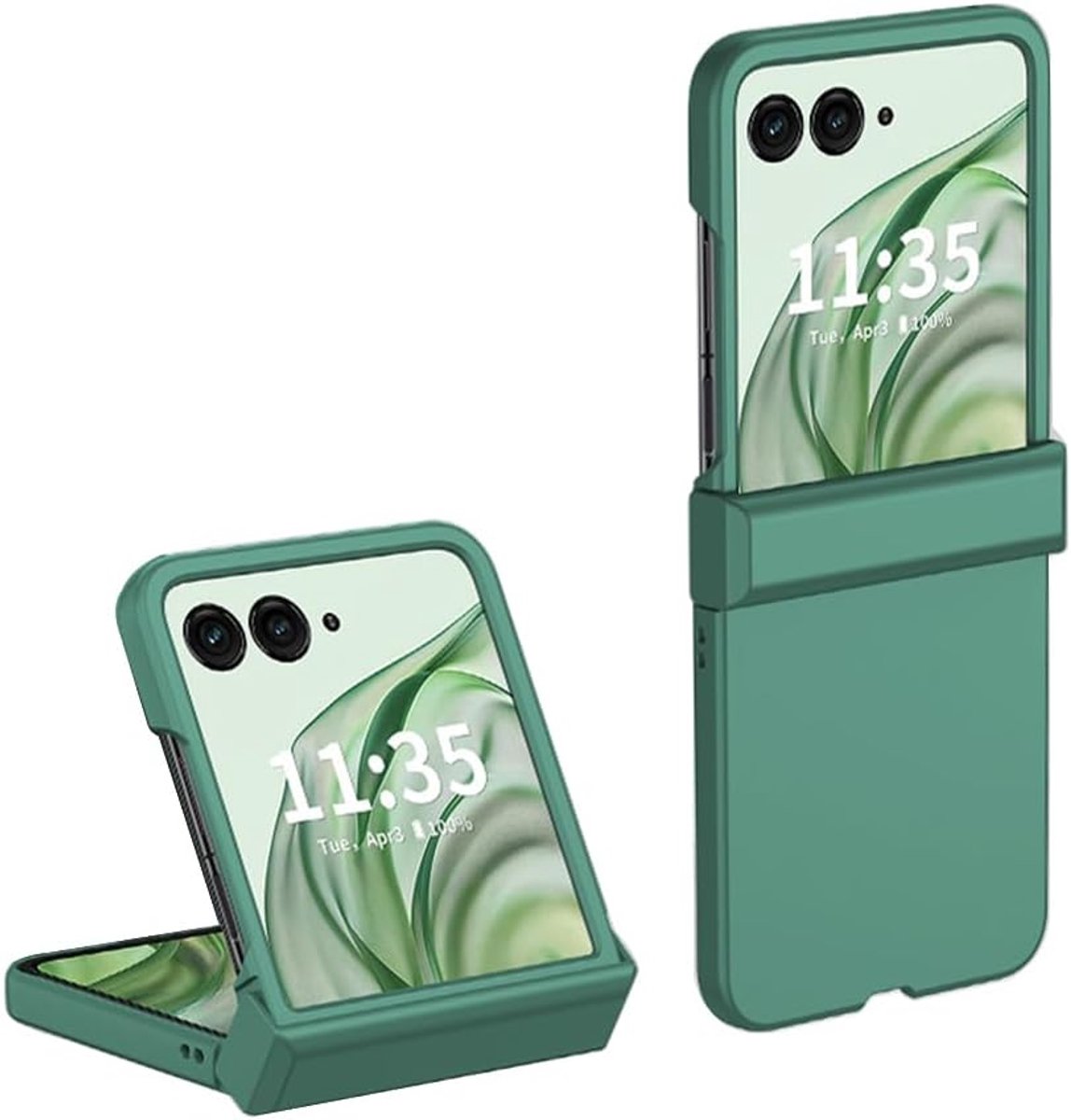 Case voor Motorola Razr 60 Ultra, [Schokvrij] PC Anti-kras Beschermend Geval Case, Scharnier Bescherming, Hoesje Cover voor Motorola Razr 60 Ultra-Groente