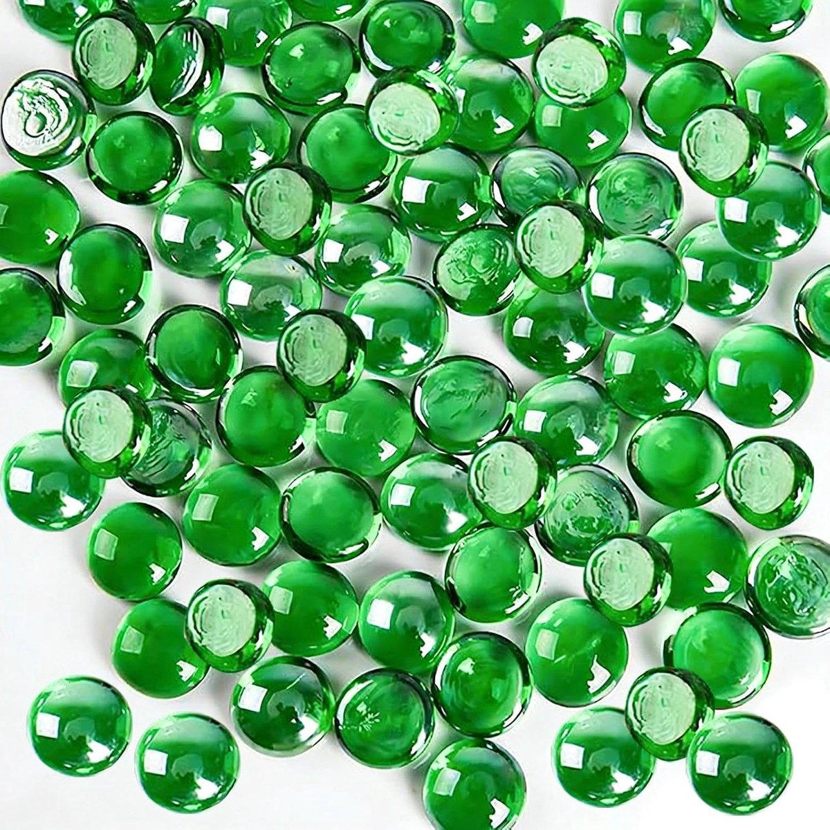 nuggets groen, 1600 g glazen stenen, mugggelstenen glas 17-19 mm, vaasvulstenen, decoratieve glazen stenen, kunstmatige kristalstenen voor doe-het-zelf vazen, aquarium, bloempot