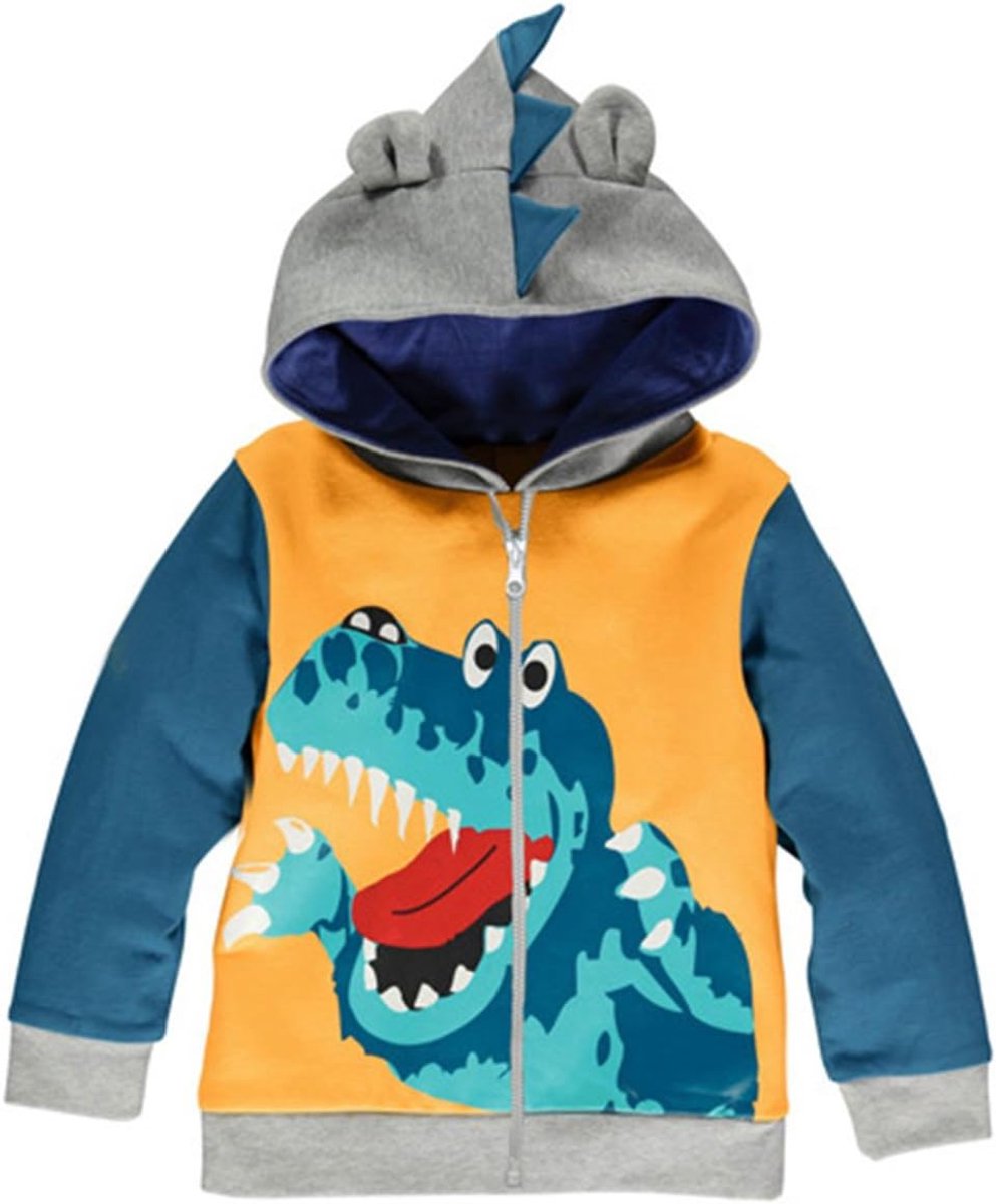 Hoodies voor Jongens Peuter Cartoon Dinosaurus Rits Packaway Jas Lente Jas