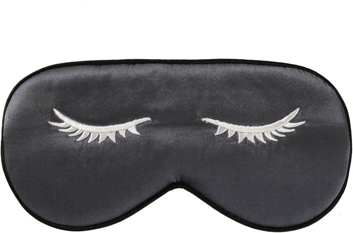 100% zijden slaapmasker met verstelbare riem, comfortabel en super zacht oogmasker ultieme slaaphulp, blindford donkergrijs patroon1