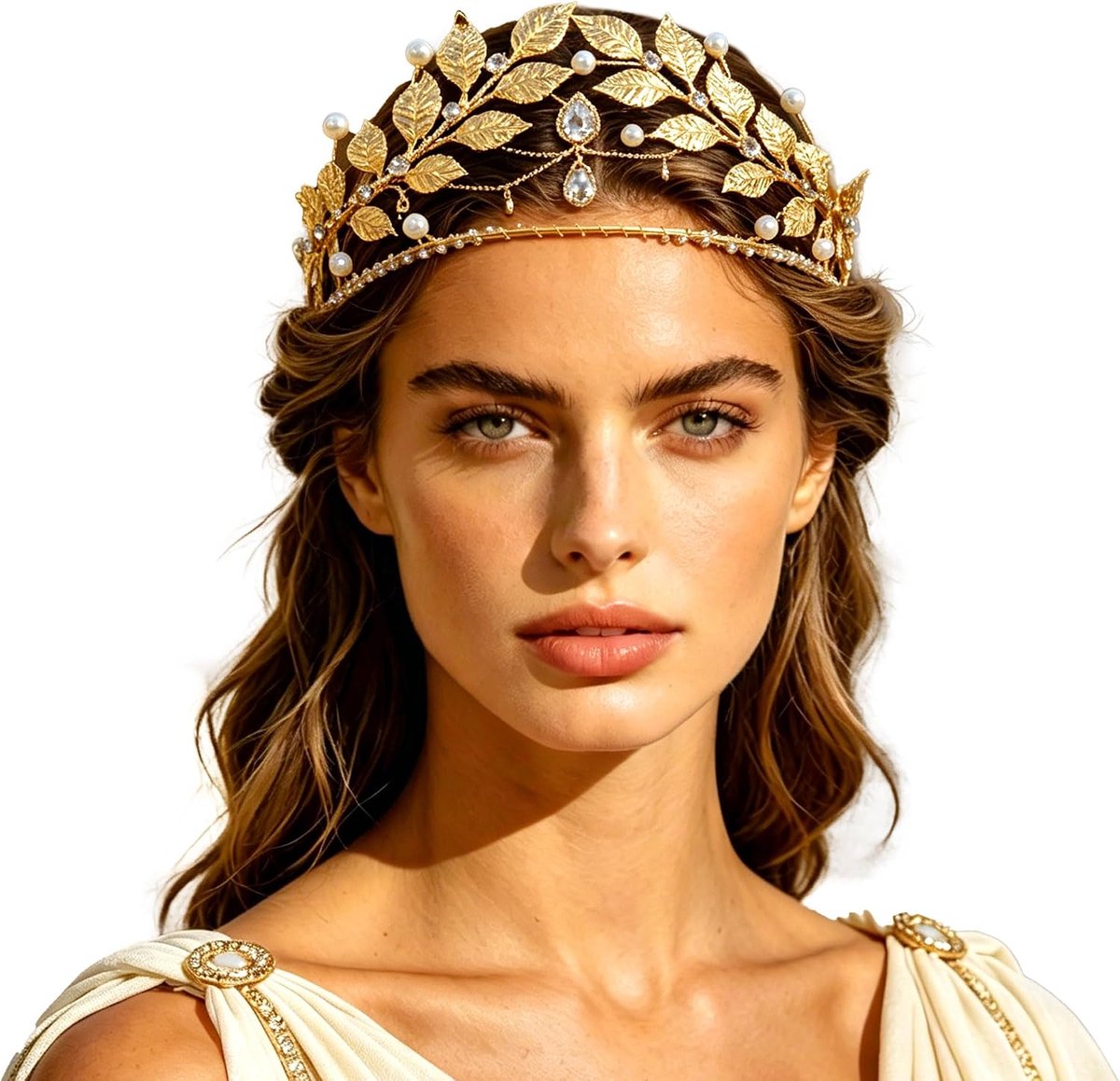 griekse godin kostuum trouw bruid laurierkrans haarband bovenarmband oorhangers armband boho blad haar kroon accessoires meisjes dames kostuum voorhoofdsband