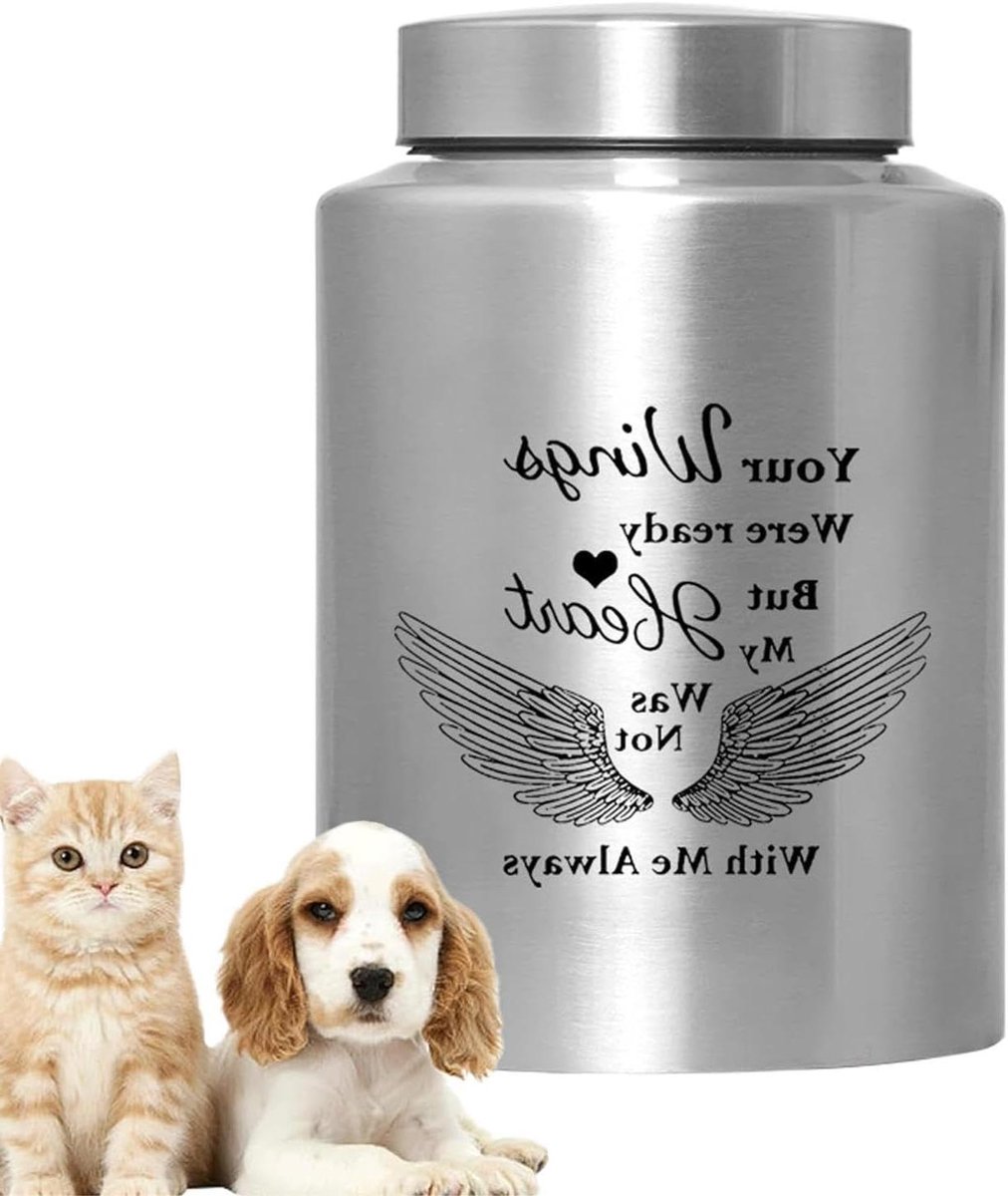 Huisdier Urn - As Urn Honden - Herdenking Huisdier - Luchtdichte Afdichting - 15x10x10cm - Zilver