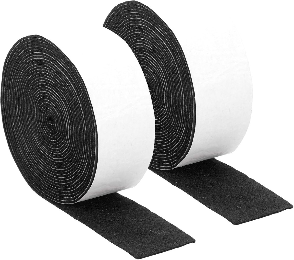 Viltstrips met lijm, 2 rollen, 2 rollen, 2,5 cm x 40,5 x 2,5 cm, krasbestendige vilten banden voor meubels, zelfklevende pads ter bescherming van houten vloeren, zwart