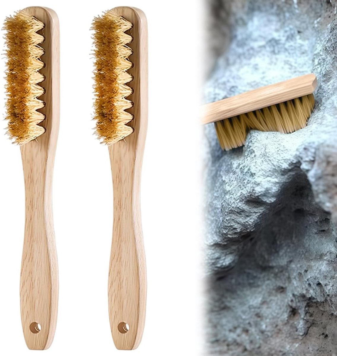 2 stuks klimborstels voor magnesium, boulderborstel met handgrepen voor magnesium, reinigingsaccessoires