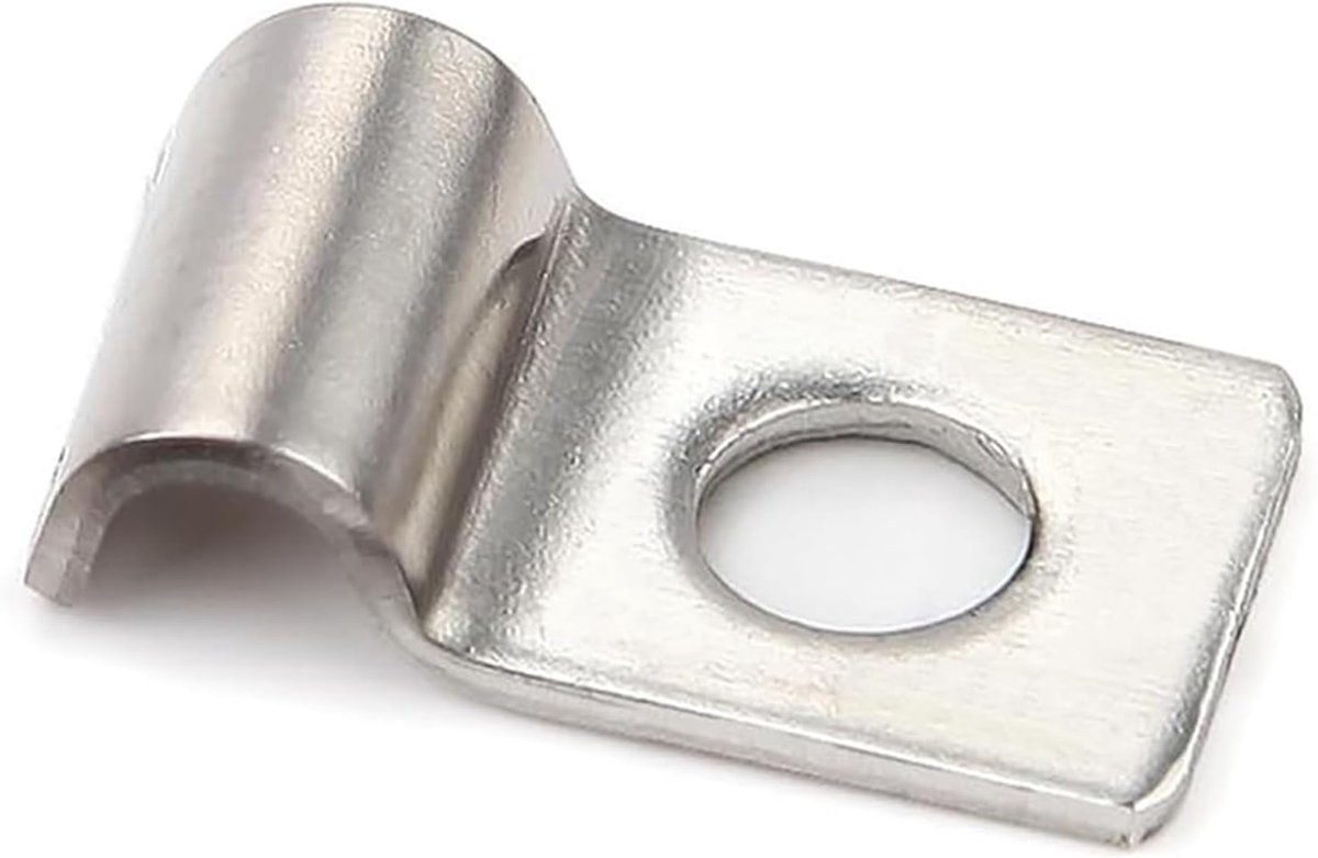 30 stuks kabelklemmen, V2A buisklemmen, metalen kabelhouder, enkel gat slanggesp, buishouder, kabelclips, metalen kabelklemmen voor kabel Ø 3 mm