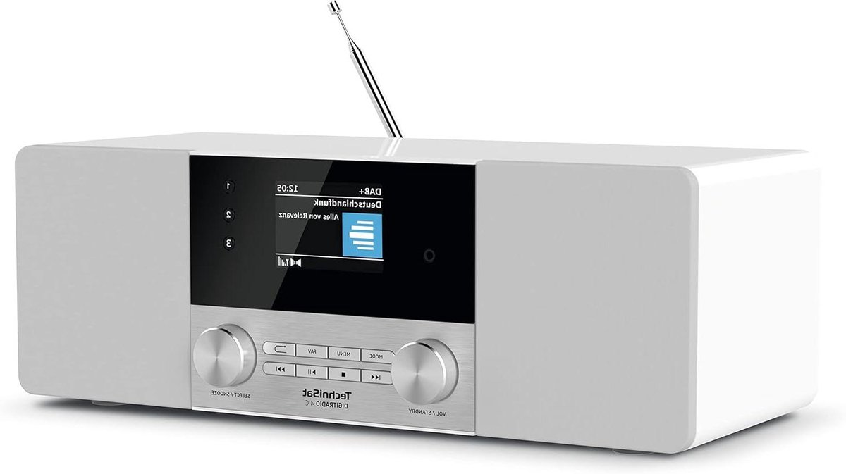 Digitale Radio - Stereo DAB+ - Muziek Streamen - Elac Luidsprekers - 38 x 13 cm - Wit