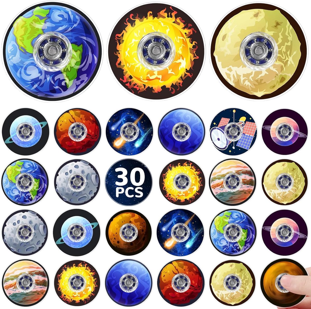 30-Pack Mini Zonnestelsel Fidget Spinners voor Kinderen, Mini Prijzen