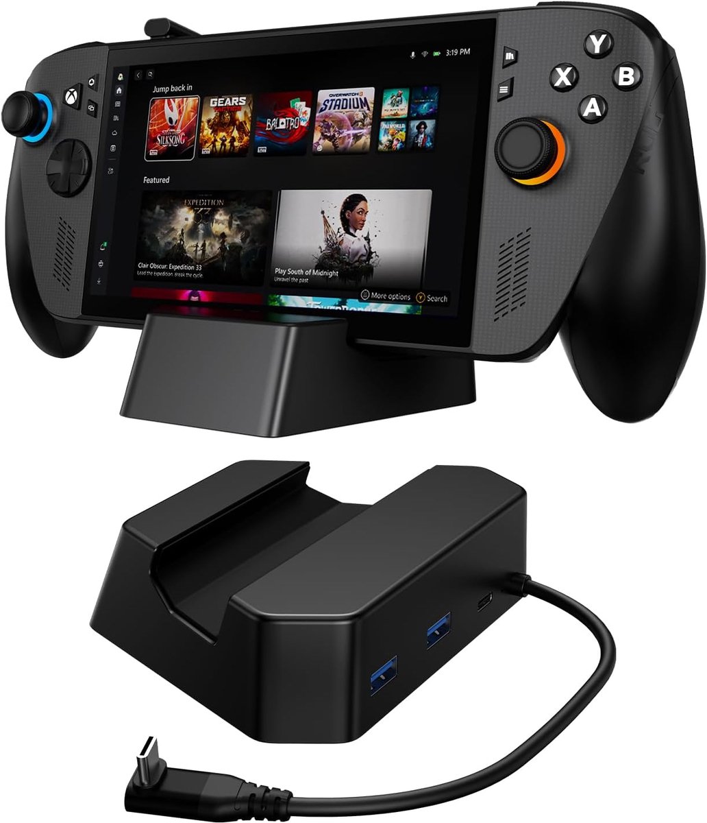 3-in-1 100 W dockingstation voor ROG voor Xbox Ally / Ally X (2025), geen projectie, draagbare oplader basisstandaard met oplaadpoort 100 W / 2 USB 3.0-poorten / geïntegreerde USB-C-kabel