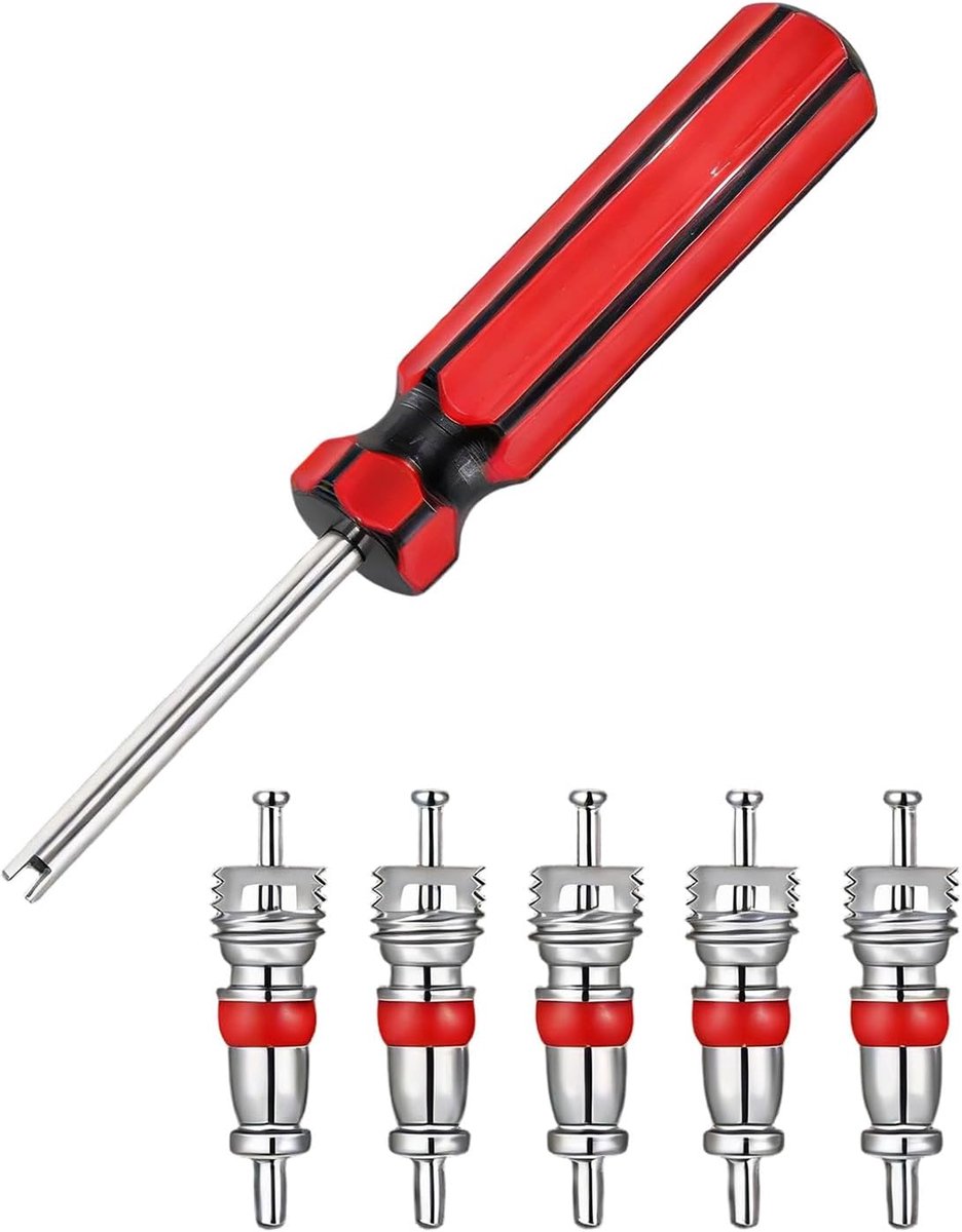 Ventielgereedschap, ventielkern-verwijderaar, ventieltrekker, voor auto, motorfiets, fiets, dubbelzijdig, voor AV-/Schrader-ventielen, robuust en handig, 11 cm lang