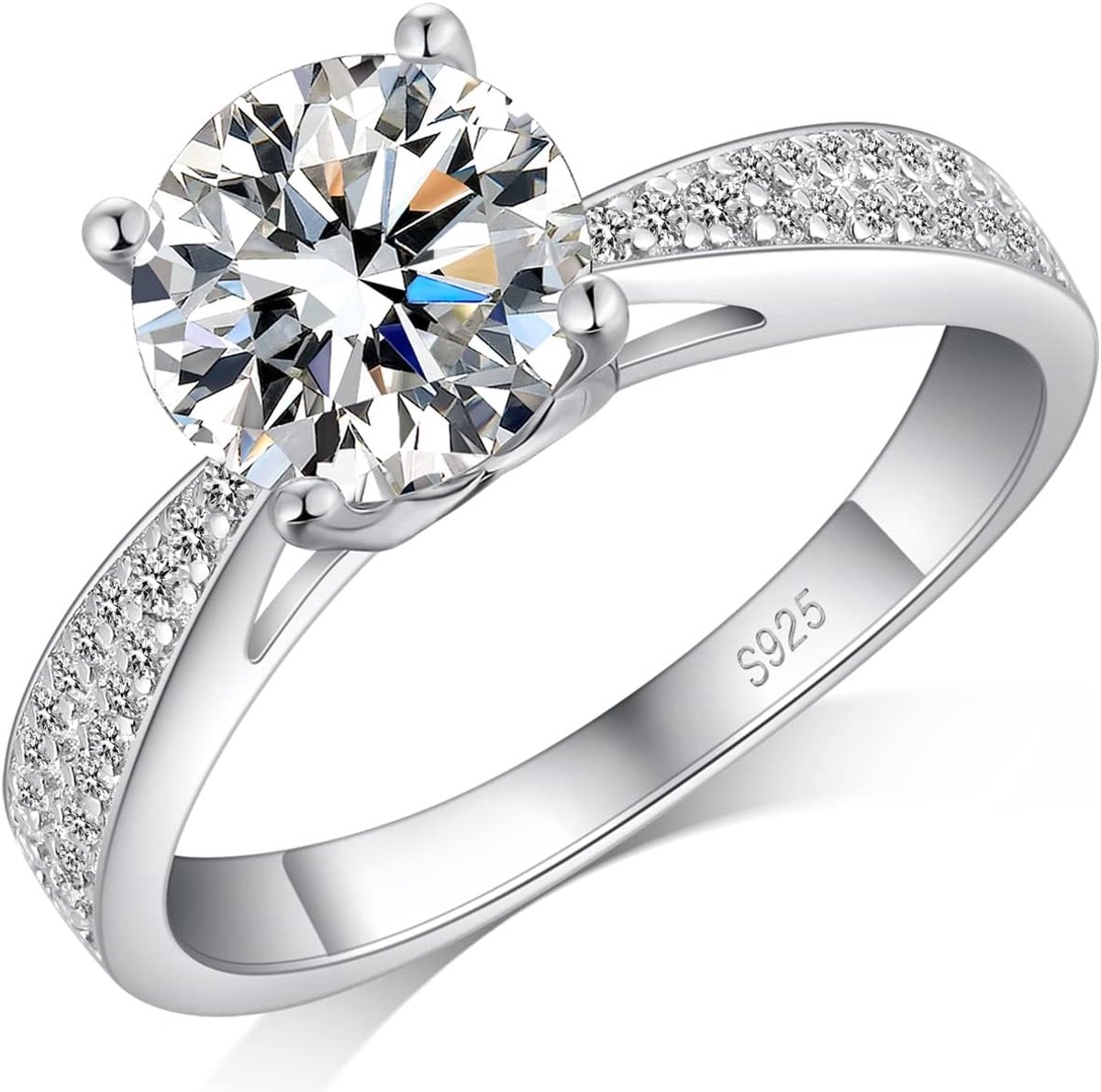zilver verlovingsring trouwring zirkonia zilveren ringen trouwringen