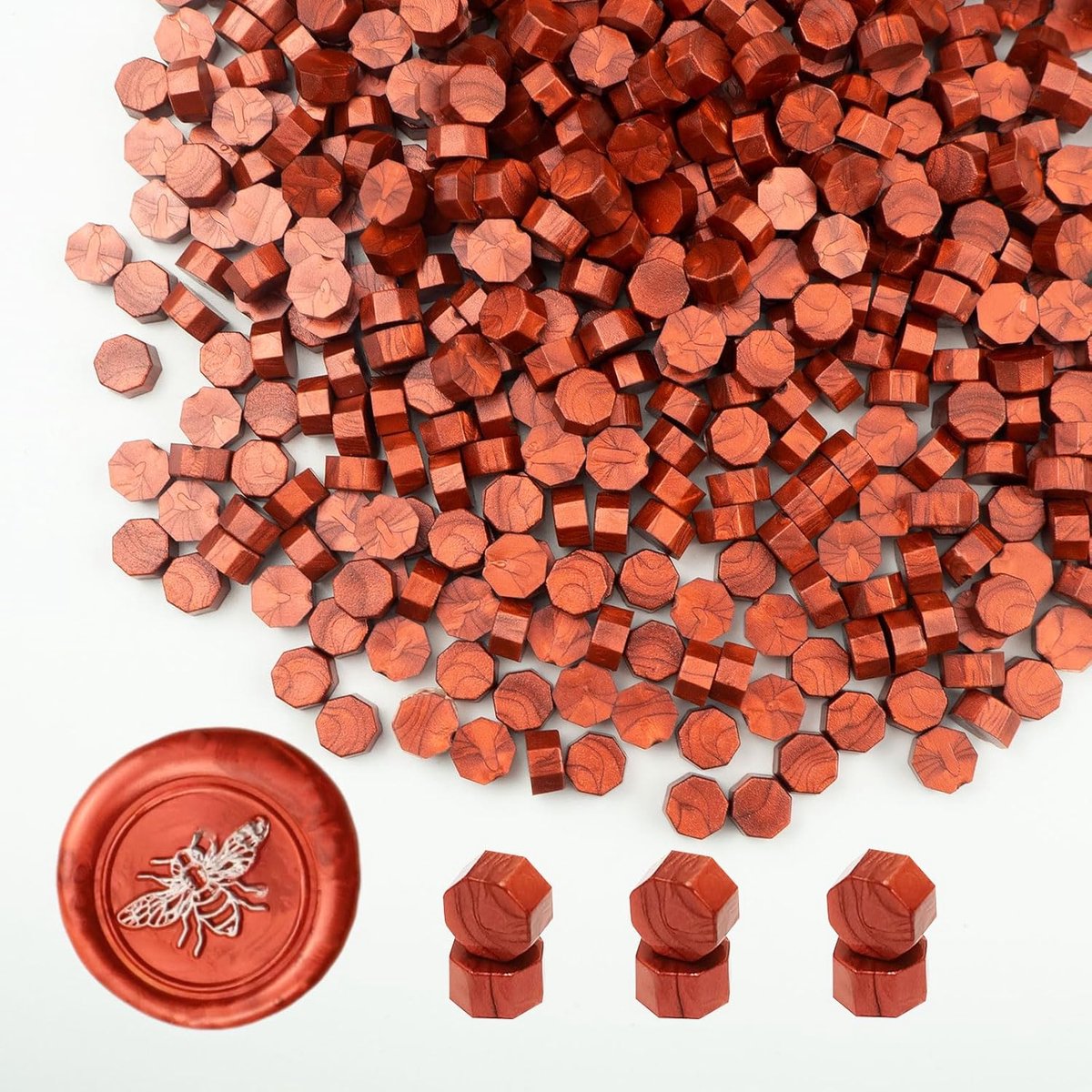 Ioggtser 500 Pcs Octagon Verzegelende Wasparels voor Waszegelstempel