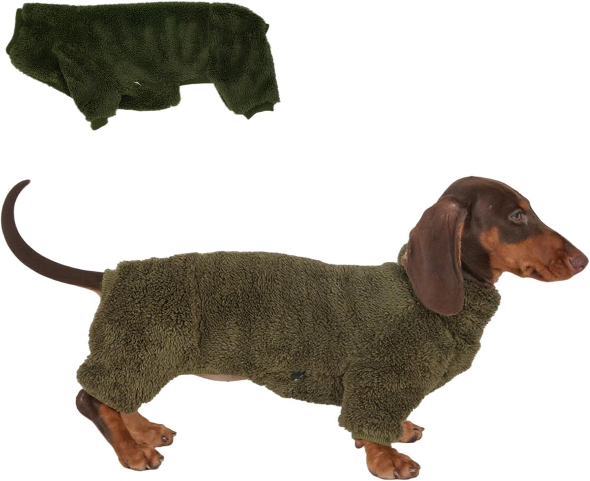 Hond Fleece Jumpsuit Ronde Hals Sweater, Geschikt voor Teckels