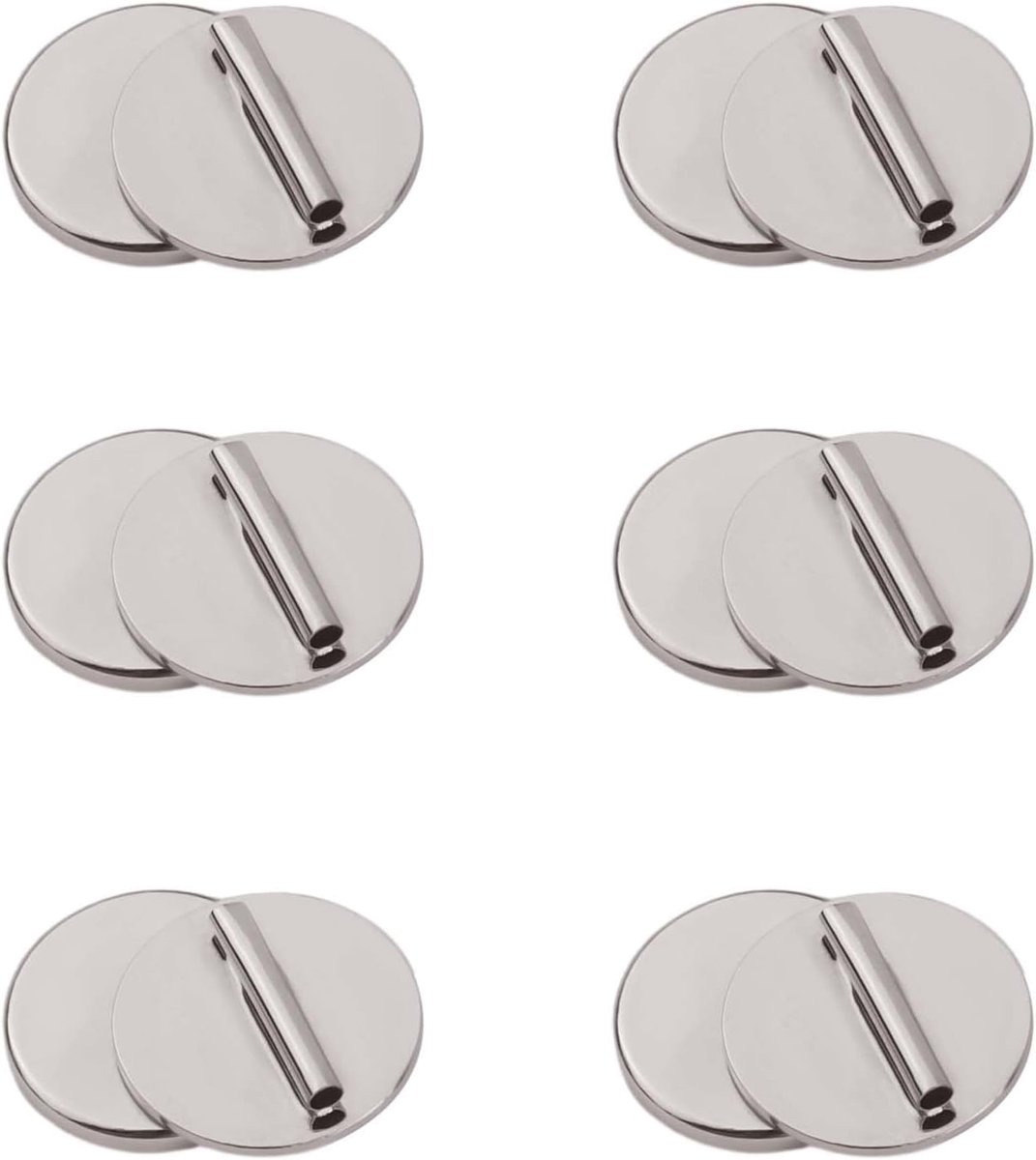 6 Paar Magnetische Mini-Pin-Broche-Converter, Schadevrij Metalen