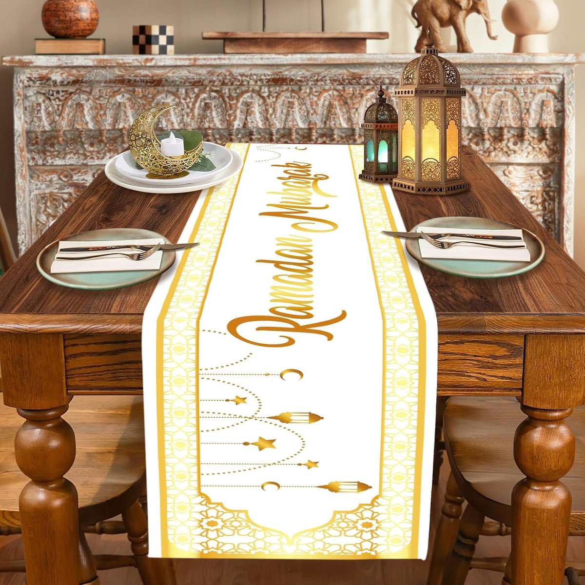 tafelloper - tafeldecoratie voor Ramadan Eid Mubarak - 180 cm lang