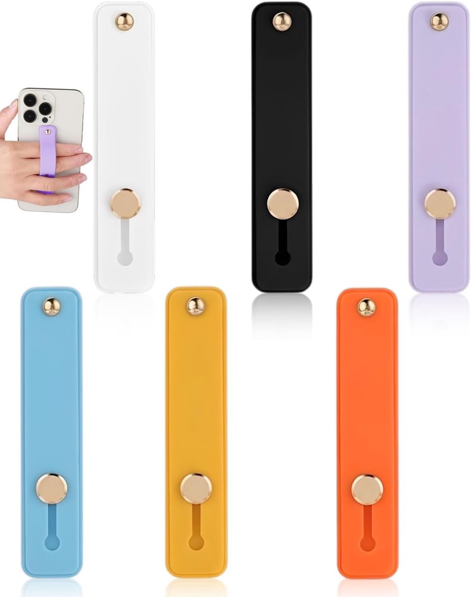 6 stuks Handysloopen-vingerhouder, Telefoongrijper Finger-Handy-Grip