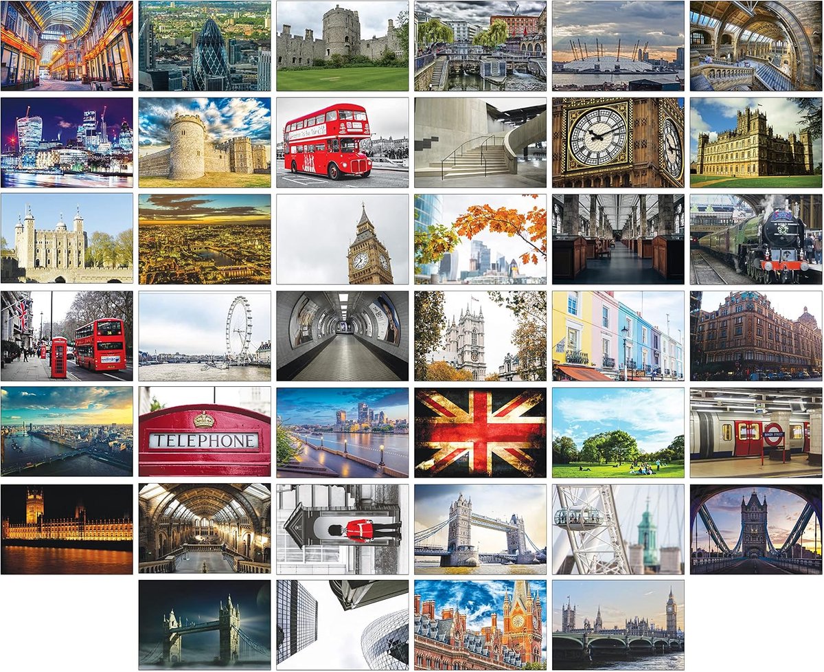 40 Ansichtkaarten Londen - 40 verschillende ontwerpen - dikke kaart - perfect voor verzenden - ShopVlot