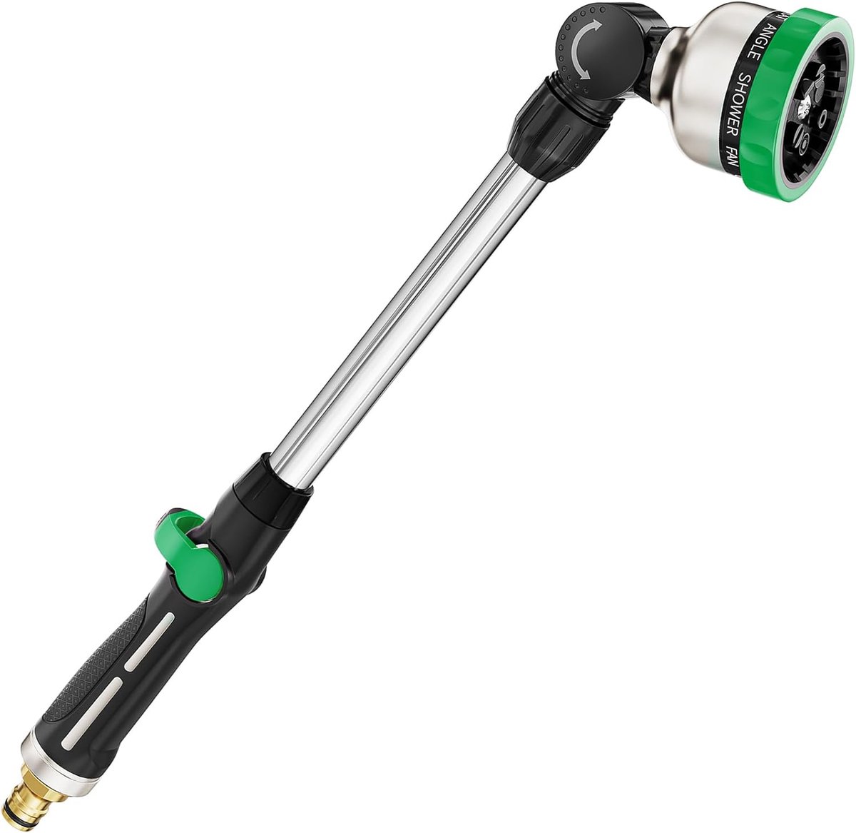 SnelShoppen - Heavy Duty Tuinslang Spuitlans 45cm met 9 Spray Patronen, 180° Draaibare Sprayer met Duimregeling, Ideaal voor Hangende Planten en Heest