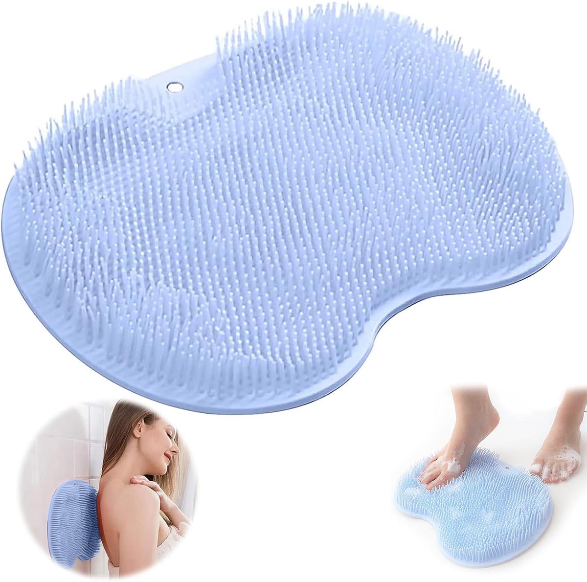 SnelShoppen - Non-slip Siliconen Massage Pad, Voetborstel en Lichaamsborstel met Zuignap, Ontspannende en Verzorgende Pad voor Voeten en Rug, Ideaal v