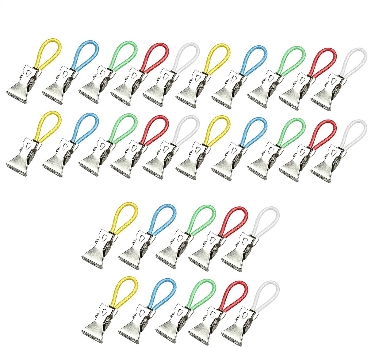 30 stuks metalen handdoekclips voor badkamer en keuken, handige hangers voor theedoeken en strand, 5 kleuren beschikbaar