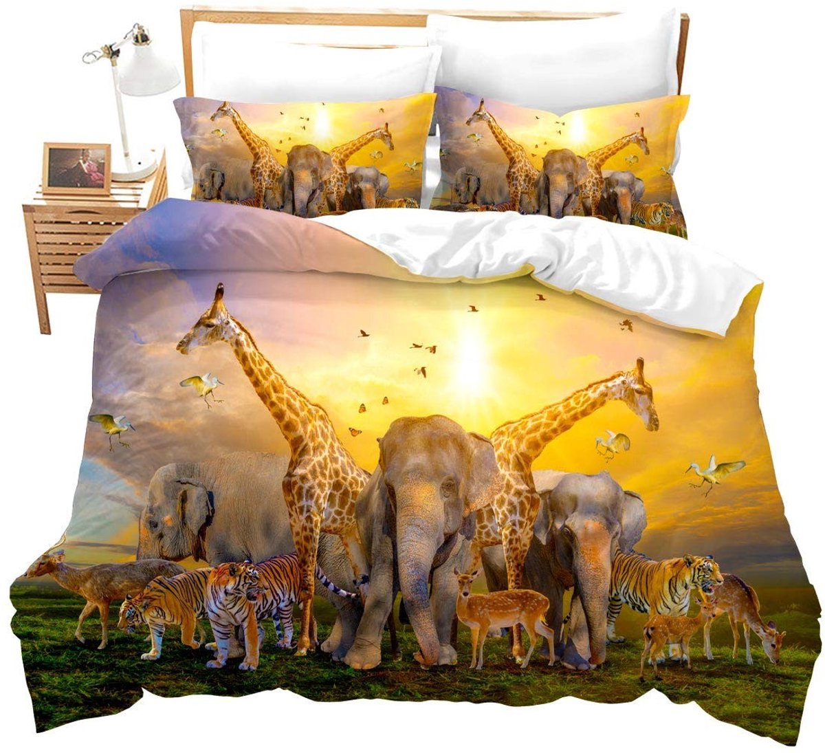 Omgoods - Exotische Duvet Cover Set met Dierenprint en 2 Kussenslopen