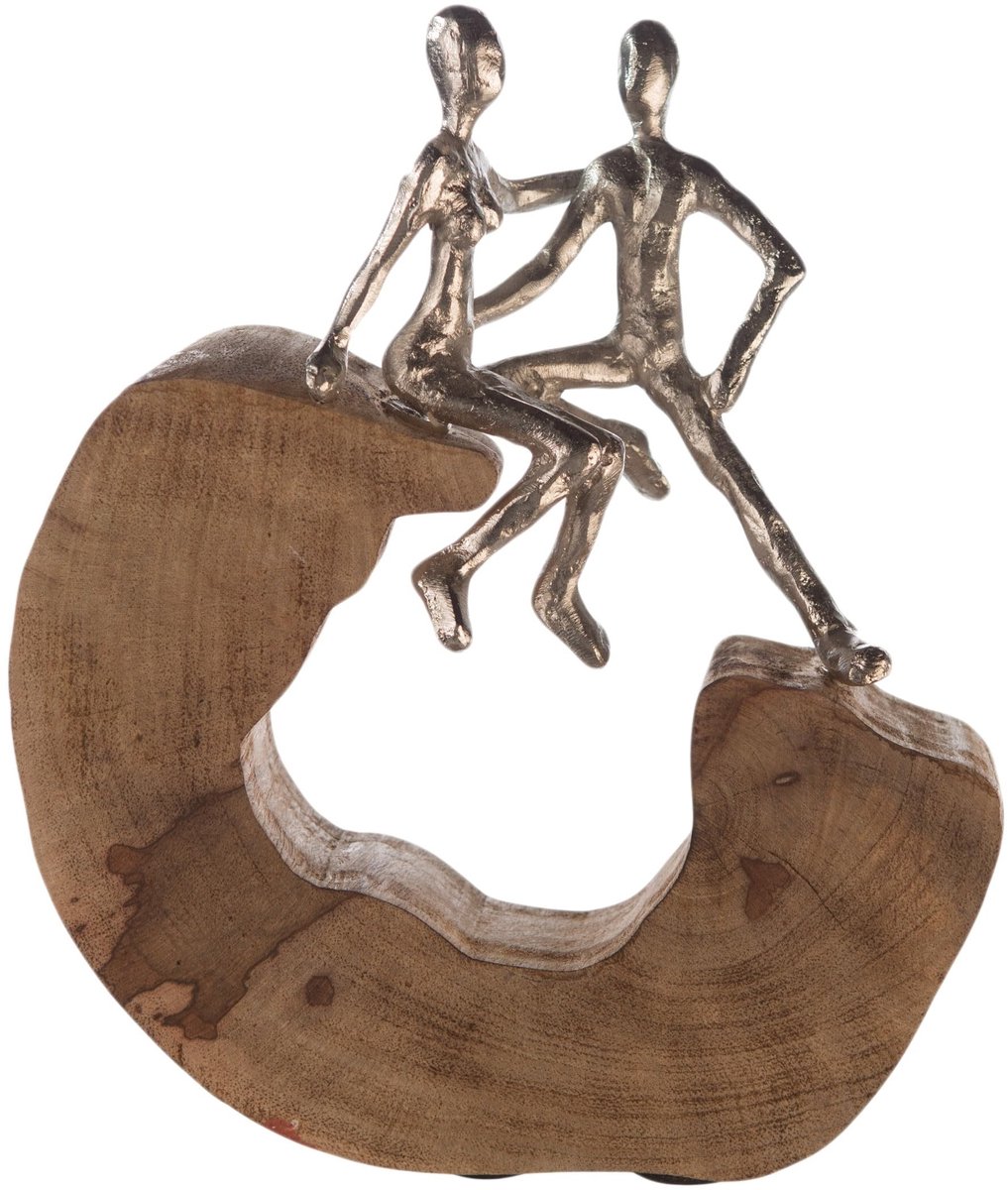 Omgoods - Casablanca Deco Sculptuur Figuren - Houten en Aluminium Decoratie voor de Woonkamer