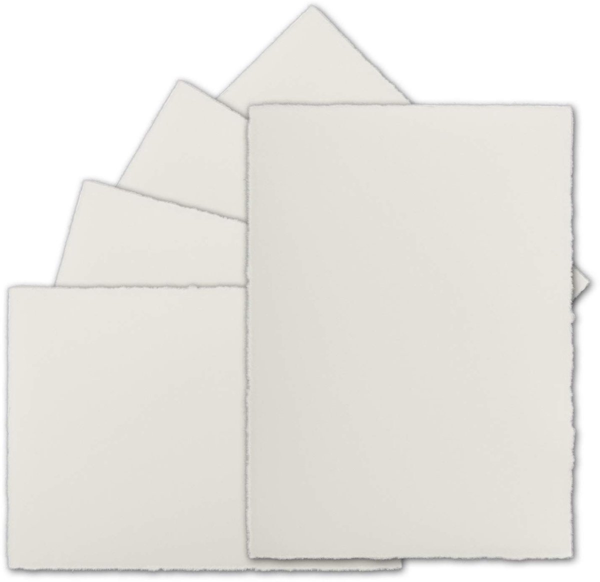 Omgoods - Set van 50 A5 Vintage Kaarten - Handgemaakt Natuurlijk Wit Papier
