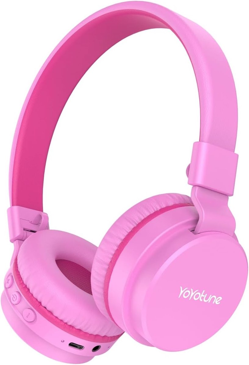 Bluetooth-hoofdtelefoon voor Kinderen - Lichtgewicht - Veilig Volume tot 94 dB - 40 uur Speeltijd - Draadloos Gebruik