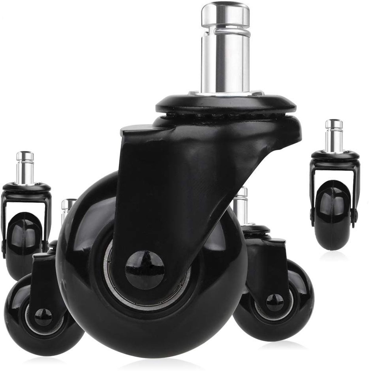 Omgoods - 2" Caster Plug in Stem voor Kantoorstoel, Zwart